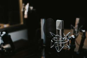 Podcast mic in studio