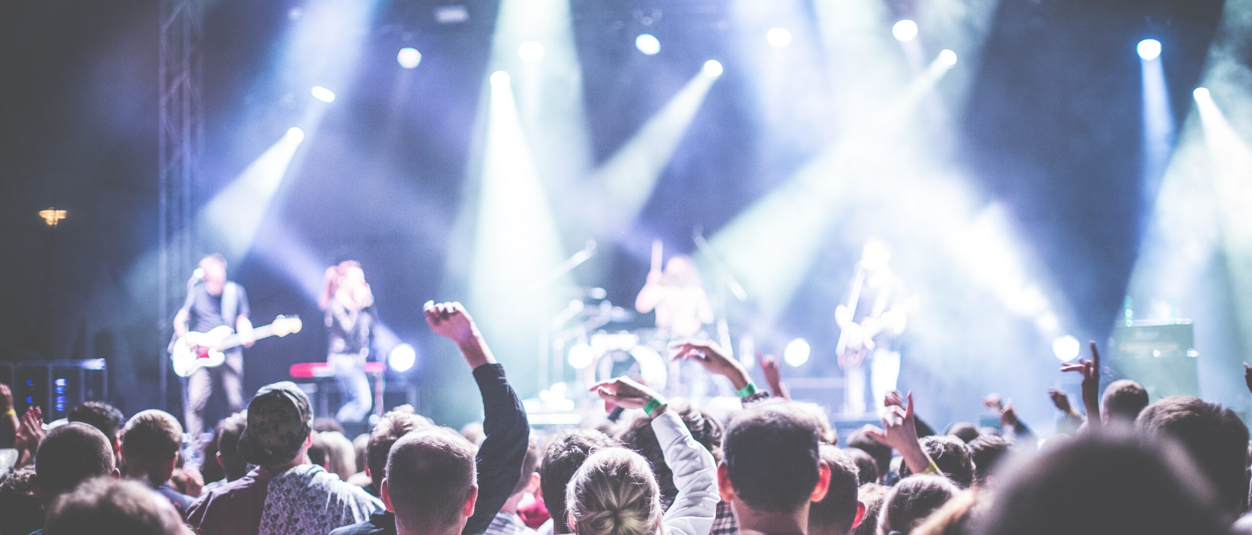 Crowd in Front of People Playing Musical Instrument during Nighttime