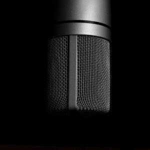 microphone on black background
