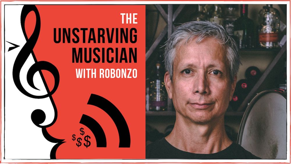 Unstarving Musician Podcast Artwork and headshot of Robonzo | press page