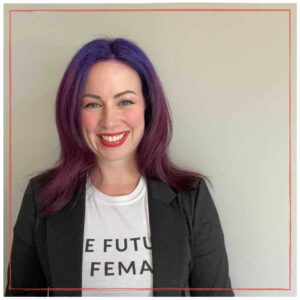 Stacey Bedford, CEO Bandzoogle | Smiling, in a dark blazer and white top.