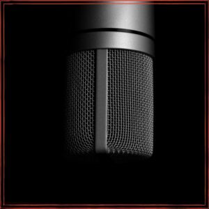 microphone on black background