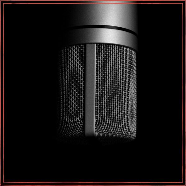 microphone on black background