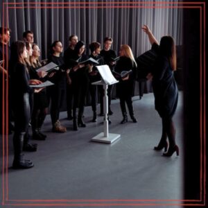 Choral practice in a studio